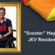 Portrait of JKV resident Scooter Hayes in a wheelchair, official headshot from the U.S. Paralympics