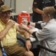 JKV resident at on-site vaccine clinic getting a COVID vaccine