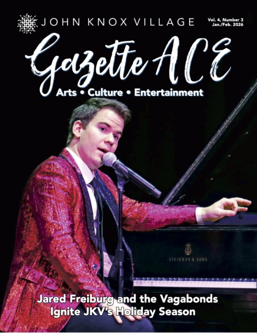 Magazine cover for John Knox Village Gazette ACE, digital magazine