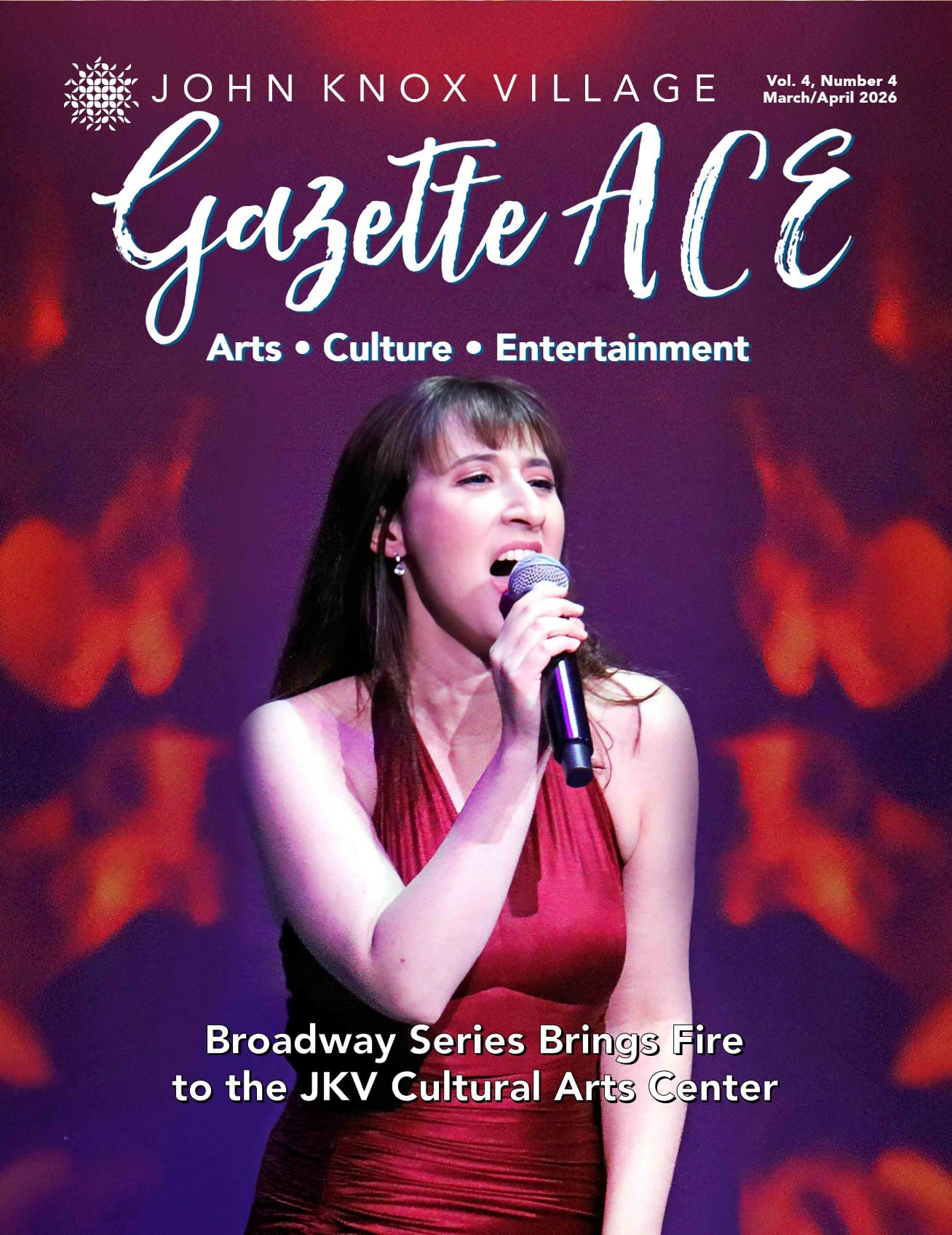 Gazette ACE cover with singer in a red dress