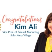Kim Ali VP Sales & Marketing headshot and SFBW Prestigious Women Awards badge