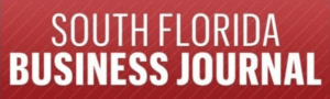 South Florida Business Journal logo, white lettering on a red background